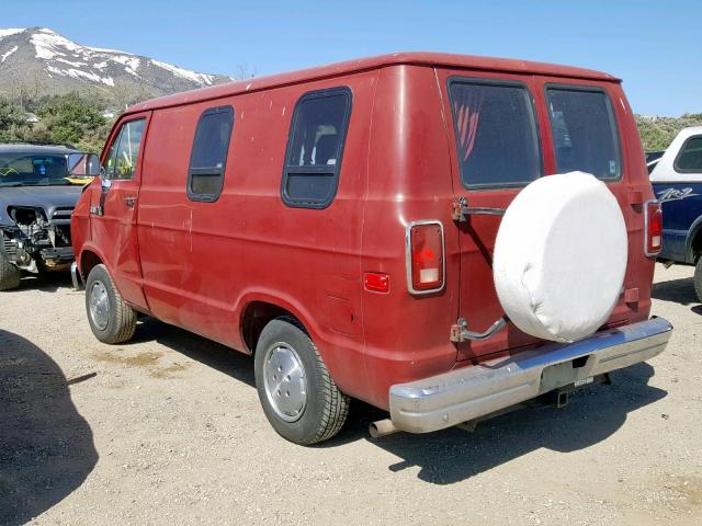 2B7GB11Y6KK374584 - 1989 DODGE RAM VAN B1 RED photo 3