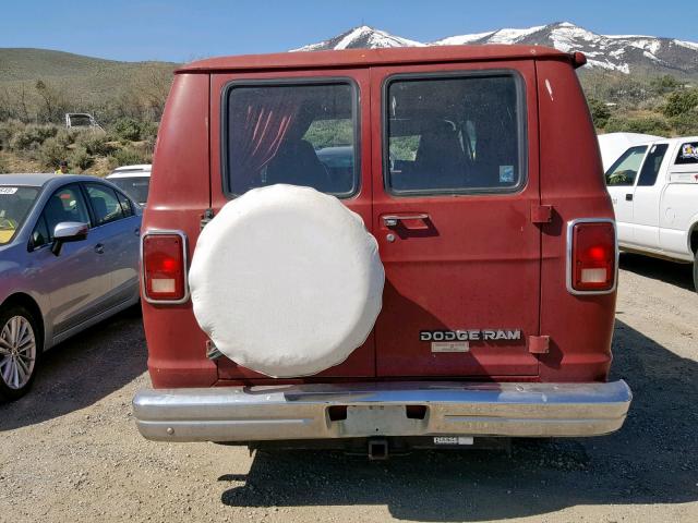 2B7GB11Y6KK374584 - 1989 DODGE RAM VAN B1 RED photo 9