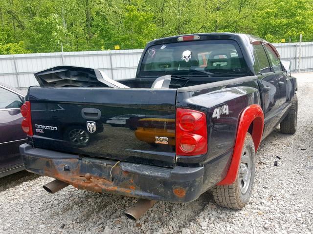 1D7HW48N15S112428 - 2005 DODGE DAKOTA QUA BLACK photo 4