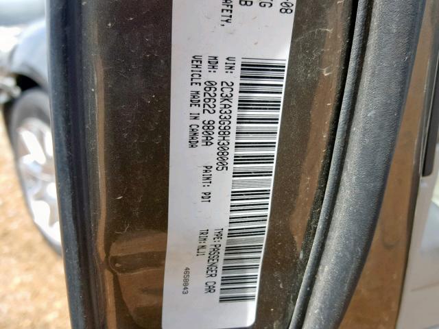 2C3KA33G98H308005 - 2008 CHRYSLER 300 LIMITE GRAY photo 10