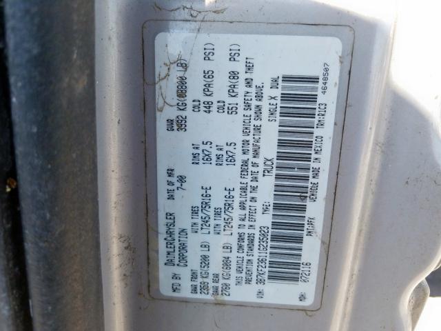 3B7KF23611G235023 - 2001 DODGE RAM 2500  photo 10