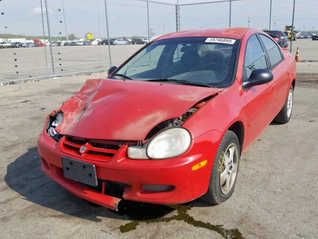 1B3ES46C82D598652 - 2002 DODGE NEON SE RED photo 2