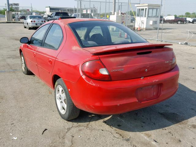 1B3ES46C82D598652 - 2002 DODGE NEON SE RED photo 3