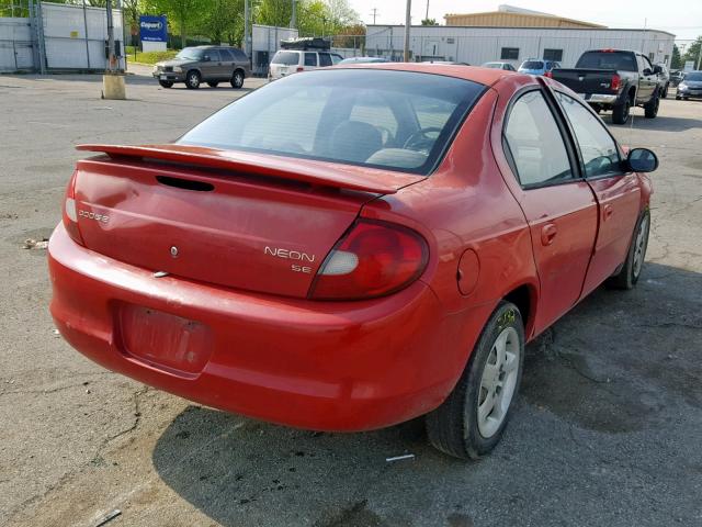 1B3ES46C82D598652 - 2002 DODGE NEON SE RED photo 4