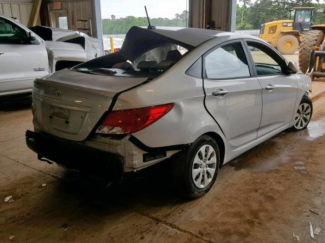 KMHCT4AE1GU050118 - 2016 HYUNDAI ACCENT SE SILVER photo 4