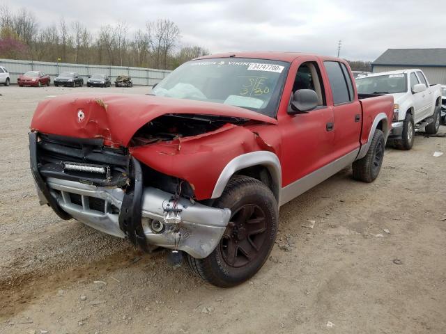 1B7HL48N82S625478 - 2002 DODGE DAKOTA QUAD SLT  photo 2