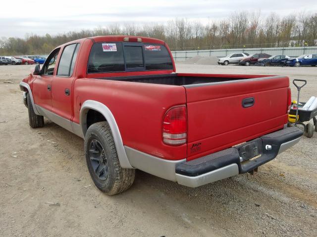 1B7HL48N82S625478 - 2002 DODGE DAKOTA QUAD SLT  photo 3