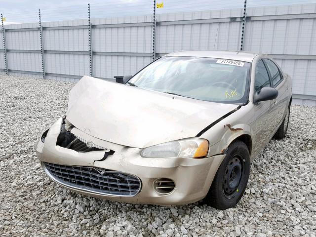 1C3EL46R92N141220 - 2002 CHRYSLER SEBRING LX GOLD photo 2