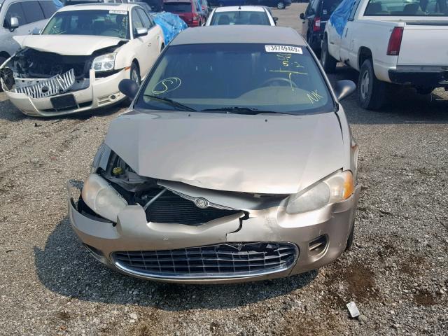 1C3EL46R92N141220 - 2002 CHRYSLER SEBRING LX GOLD photo 9