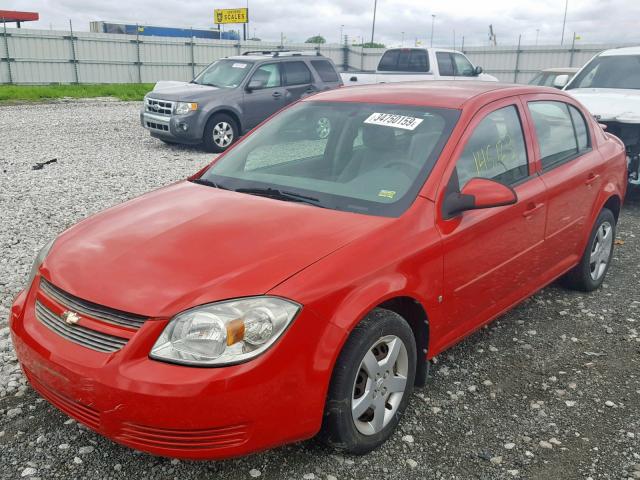 1G1AL55F077147693 - 2007 CHEVROLET COBALT LT RED photo 2