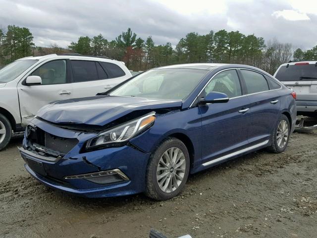 5NPE34AF4FH010940 - 2015 HYUNDAI SONATA SPO BLUE photo 2