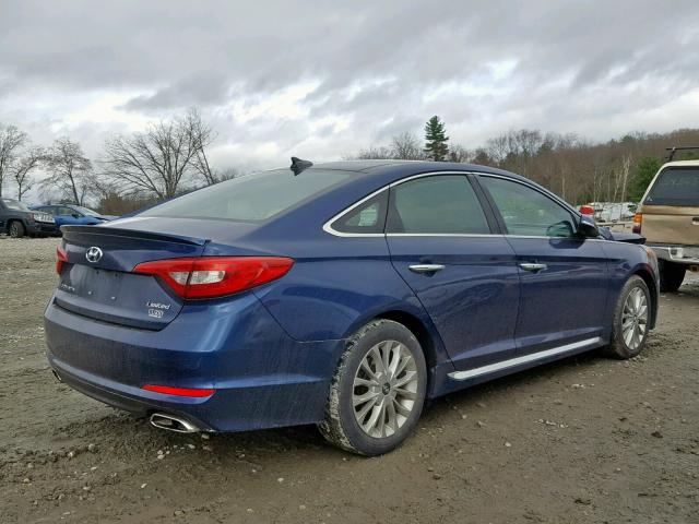 5NPE34AF4FH010940 - 2015 HYUNDAI SONATA SPO BLUE photo 4