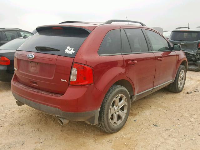 2FMDK3JC1DBA31795 - 2013 FORD EDGE SEL MAROON photo 4