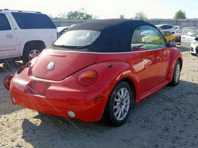 3VWCM31Y34M345935 - 2004 VOLKSWAGEN NEW BEETLE RED photo 4