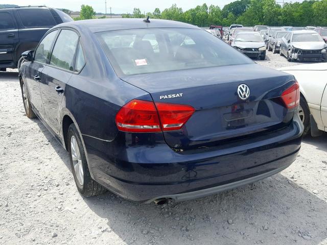 1VWAP7A34CC090433 - 2012 VOLKSWAGEN PASSAT S BLUE photo 3