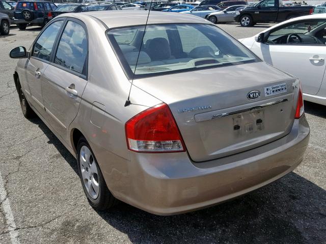 KNAFE122775481200 - 2007 KIA SPECTRA EX TAN photo 3