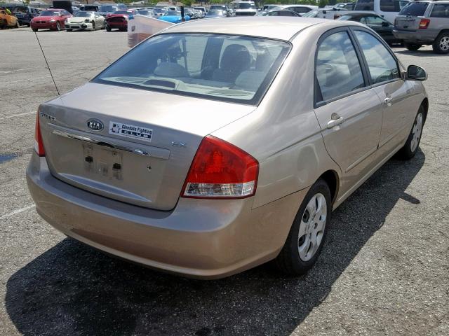 KNAFE122775481200 - 2007 KIA SPECTRA EX TAN photo 4