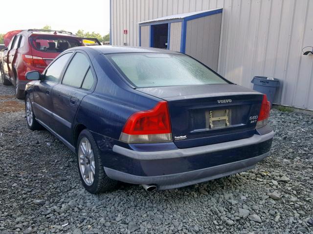 YV1RS58D522122103 - 2002 VOLVO S60 2.4T BLUE photo 3
