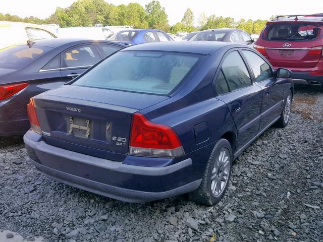 YV1RS58D522122103 - 2002 VOLVO S60 2.4T BLUE photo 4