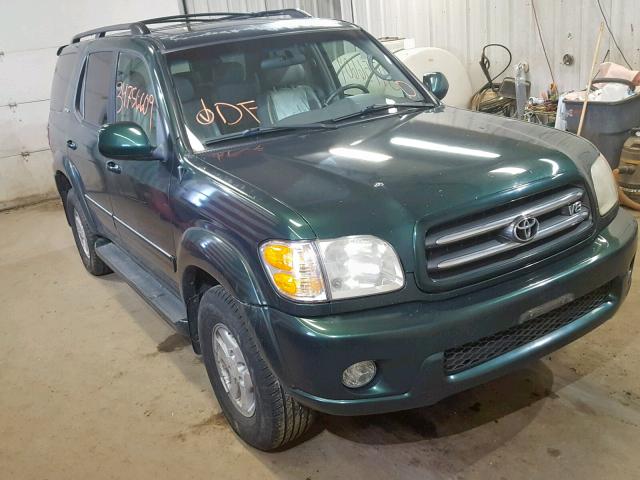 5TDBT48A42S063932 - 2002 TOYOTA SEQUOIA LI GREEN photo 1