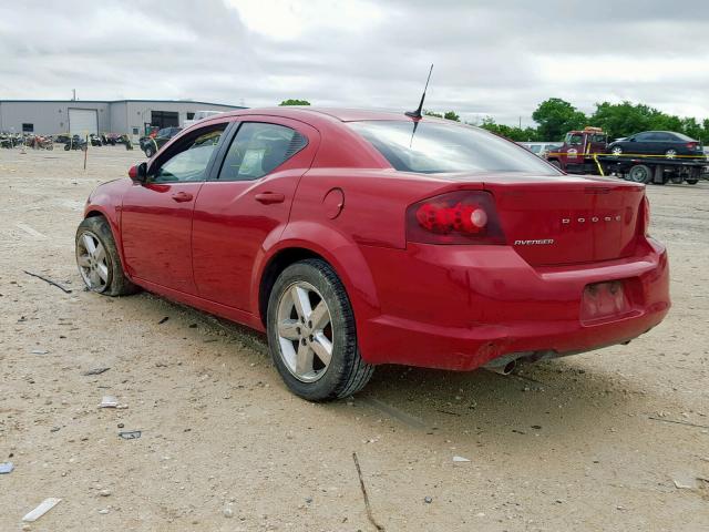 1B3BD2FG3BN510511 - 2011 DODGE AVENGER LU RED photo 3