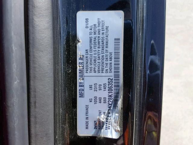 WMEEK31X28K106352 - 2008 SMART FORTWO PAS 蓝色 照片 10