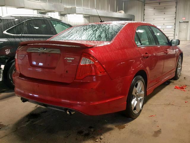 3FAHP0DC4CR210470 - 2012 FORD FUSION SPO RED photo 4