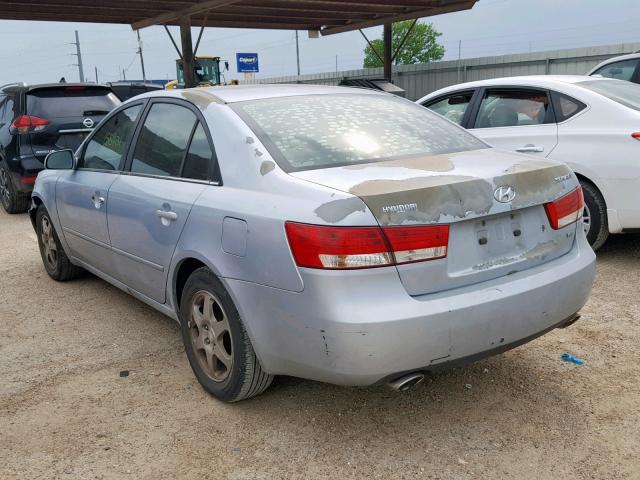 5NPEU46F76H126994 - 2006 HYUNDAI SONATA GLS BLUE photo 3