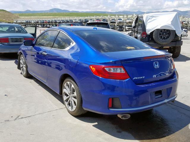 1HGCT2B82EA009160 - 2014 HONDA ACCORD EXL BLUE photo 3