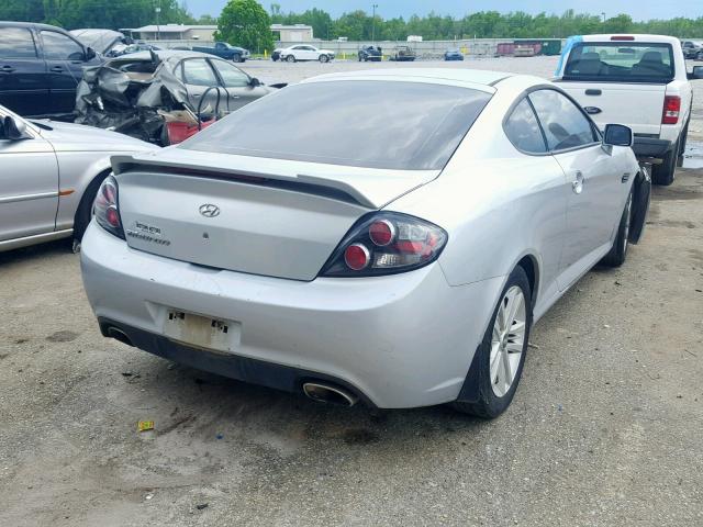 KMHHM66D47U255477 - 2007 HYUNDAI TIBURON GS SILVER photo 4