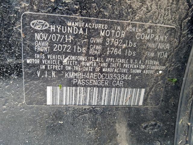 KMHDH4AE0CU353844 - 2012 HYUNDAI ELANTRA GLS  photo 10