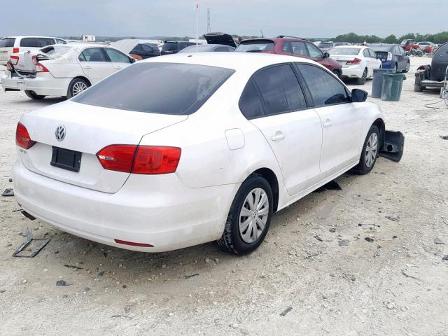 3VW2K7AJ2EM368054 - 2014 VOLKSWAGEN JETTA BASE WHITE photo 4