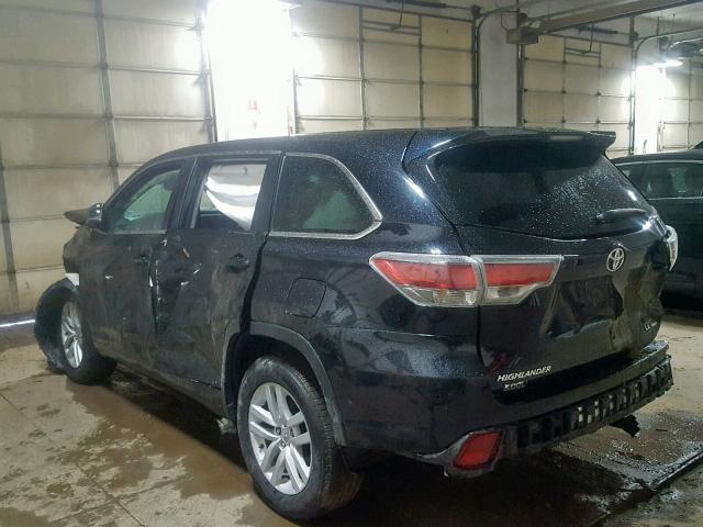 5TDBKRFHXFS163460 - 2015 TOYOTA HIGHLANDER BLACK photo 3