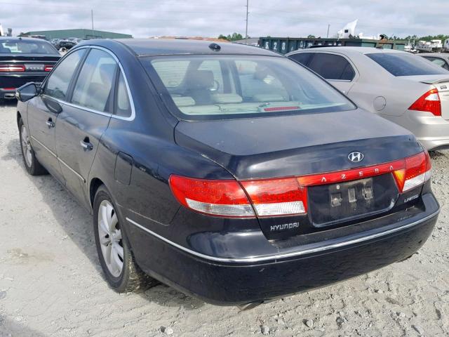 KMHFC46F18A303133 - 2008 HYUNDAI AZERA SE BLACK photo 3