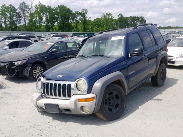 1J4GK48K94W128059 - 2004 JEEP LIBERTY SP BLUE photo 2