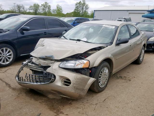 1C3EL46R52N156149 - 2002 CHRYSLER SEBRING LX GOLD photo 2