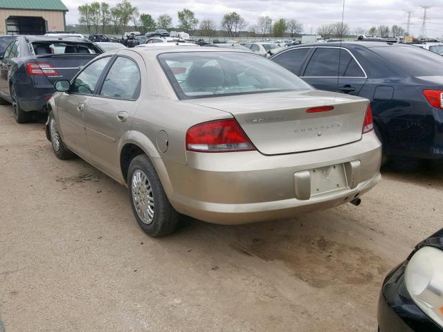 1C3EL46R52N156149 - 2002 CHRYSLER SEBRING LX GOLD photo 3