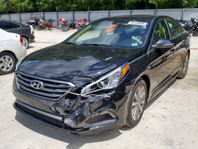 5NPE34AF5HH581016 - 2017 HYUNDAI SONATA SPO BLACK photo 2