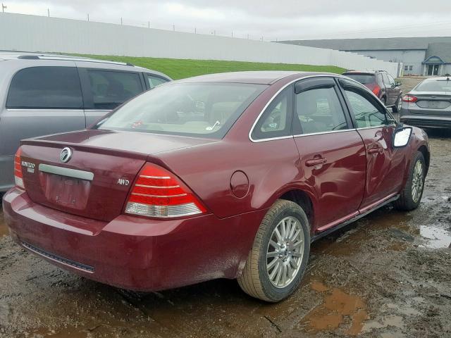1MEHM431X6G618105 - 2006 MERCURY MONTEGO PR მუქწითელი ფოტო 4