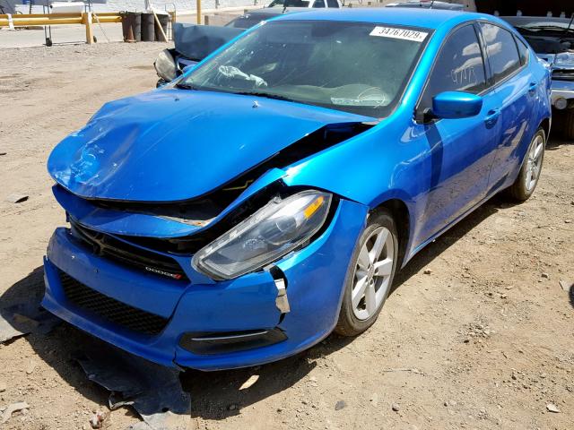 1C3CDFBA2GD584483 - 2016 DODGE DART SXT BLUE photo 2