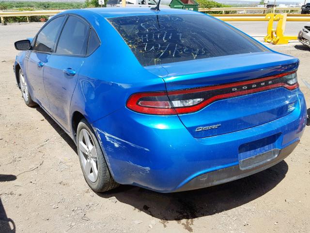 1C3CDFBA2GD584483 - 2016 DODGE DART SXT BLUE photo 3