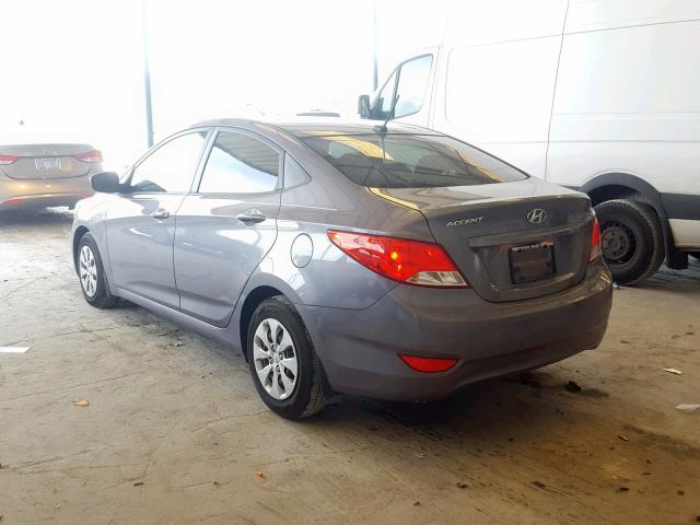 KMHCT4AE5GU156300 - 2016 HYUNDAI ACCENT SE GRAY photo 3