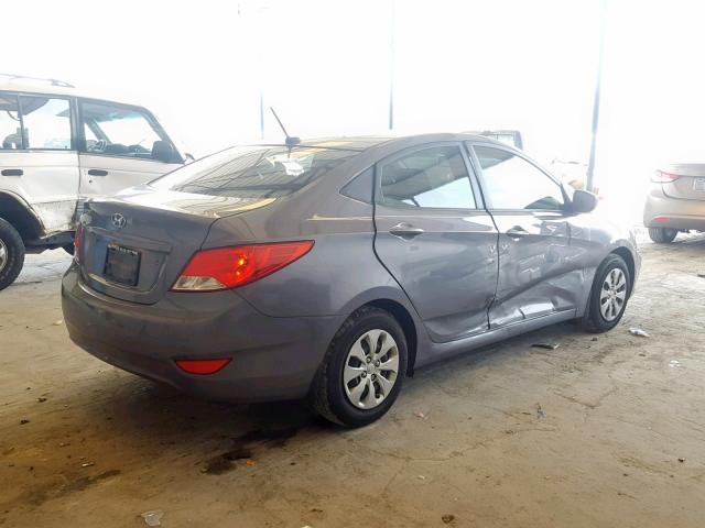 KMHCT4AE5GU156300 - 2016 HYUNDAI ACCENT SE GRAY photo 4