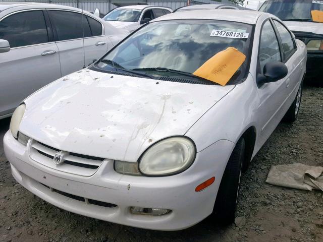 1B3ES56C12D619122 - 2002 DODGE NEON ES WHITE photo 2