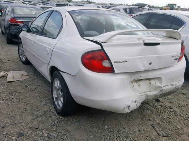 1B3ES56C12D619122 - 2002 DODGE NEON ES WHITE photo 3