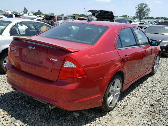 3FAHP0KC8CR156805 - 2012 FORD FUSION SPO RED photo 4