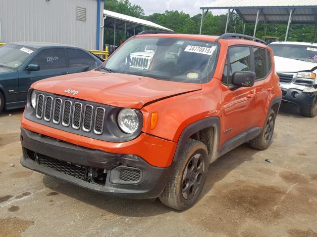 ZACCJBAB6HPF29352 - 2017 JEEP RENEGADE S ORANGE photo 2