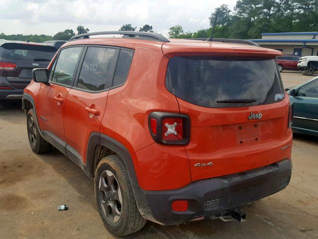 ZACCJBAB6HPF29352 - 2017 JEEP RENEGADE S 橙色 照片 3