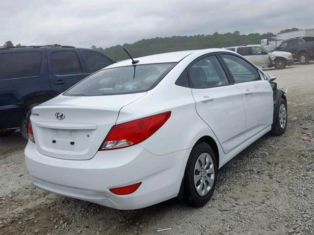 KMHCT4AE9GU025774 - 2016 HYUNDAI ACCENT SE WHITE photo 4