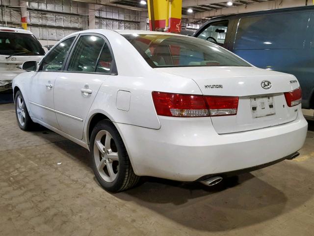 5NPEU46F46H104578 - 2006 HYUNDAI SONATA GLS WHITE photo 3